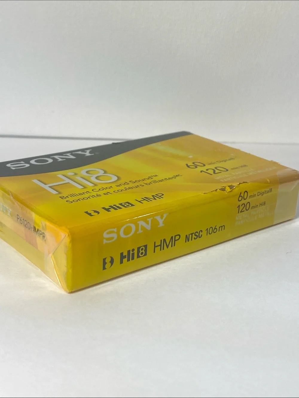 Sony Hi8 Video Cassette - Yellow and Black Packaging